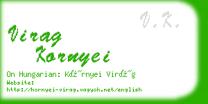 virag kornyei business card